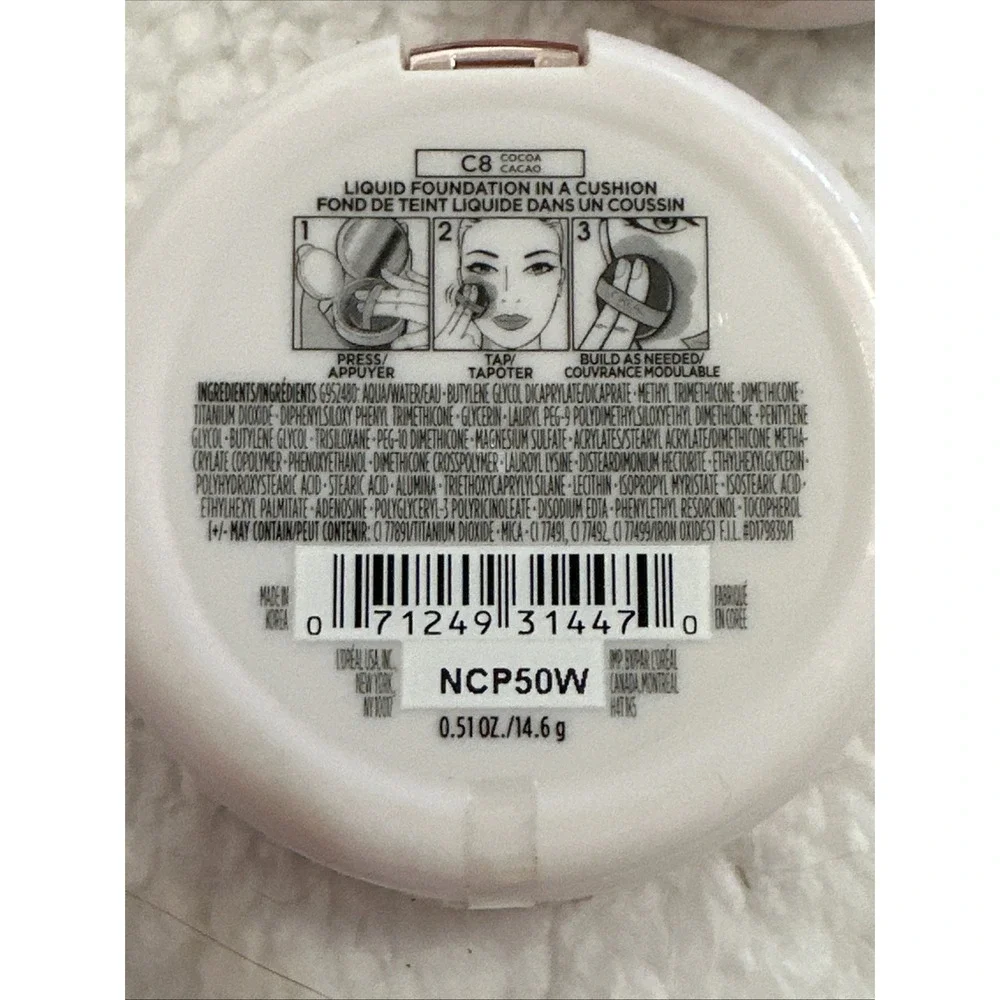 L'Oreal True Match Lumi Cushion Foundation C6 C8 Cocoa 2 Pack New Sealed